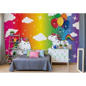 Fototapet GLIX - Unicorns Rainbow + adeziv GRATUIT Papírová tapeta - 254x184 cm