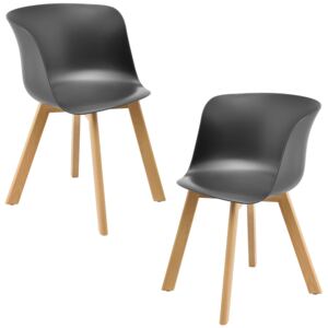 [en.casa]® Set design 2 scaune - 75 x 55,5cm - gri