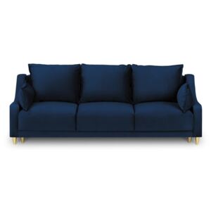 Canapea extensibilă cu 3 locuri și spațiu de depozitare Mazzini Sofas Pansy, albastru
