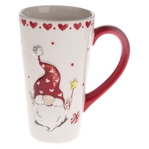 Cană de Crăciun Spiriduș, ceramică, 580 ml, roșu