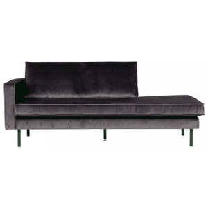 Canapea gri din catifea Rodeo Daybed Left Be Pure Home