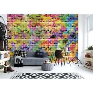 Fototapet - Multicoloured Brick Wall Texture Vliesová tapeta - 416x254 cm