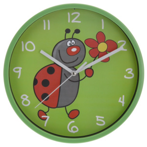 Ceas de perete Ladybird, verde, 23 cm