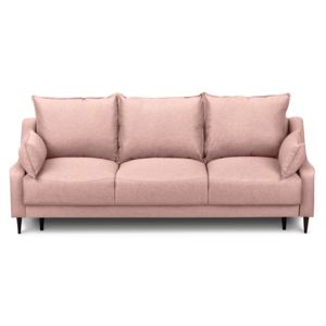 Canapea extensibilă cu 3 locuri și spațiu pentru depozitare Mazzini Sofas Ancolie, roz
