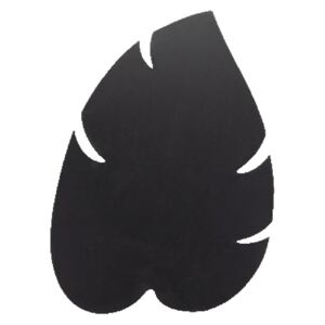 Tabla de scris autoadeziva Securit Silhouette Leaf 43,8x29x0,3cm, include marker creta, negru