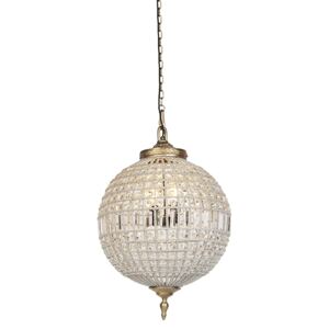 Lampă suspendată Art Deco cristal cu aur 50 cm - Kasbah