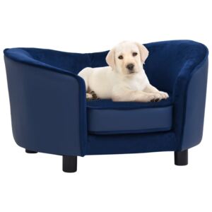 Canapea pentru câini albastru 69x49x40 cm, pluș/piele ecologică