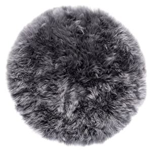 Covor rotund din blană de oaie Royal Dream Zealand, ⌀ 70 cm, gri
