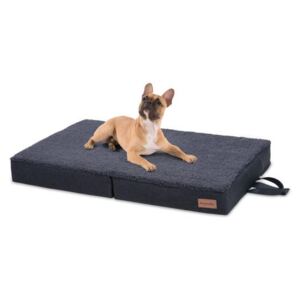 Brunolie Paco, pat pentru câine, pernă pentru câine, lavabil, ortopedic, antiderapant, spumă cu memorie, dimensiunea M (80 × 8 × 55 cm)