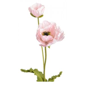 Floare artificiala roz deschis din poliester si plastic 76 cm Coquelicot Pizzicato Lou de Castellane