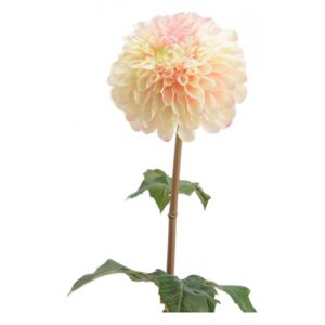 Floare artificiala alba/roz din poliester 55 cm Dahlia Bowl Lady Lou de Castellane