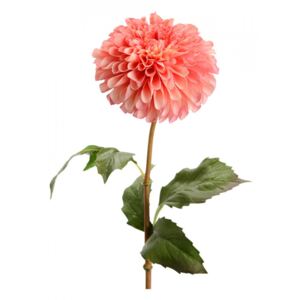 Floare artificiala roz din poliester 55 cm Dahlia Bowl Lady Lou de Castellane