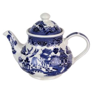 Ceainic din ceramica alba cu albastru 18 cm