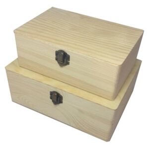 Set 2 cutii lemn decorative