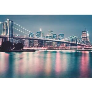 Fototapet Podul Brooklyn - Neon