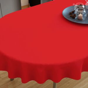 Goldea față de masă din bumbac - roșie - ovală 80 x 140 cm