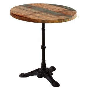 Masa rotunda cu blat din lemn si cadru metalic 60 cm multicolor