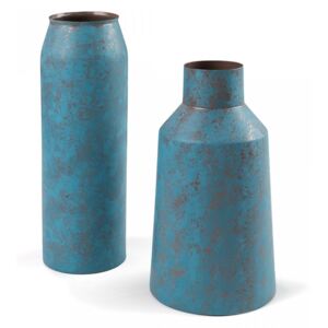 Set 2 vaze albastre din metal Shar La Forma