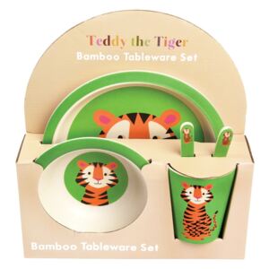 Set veselă din bambus pentru copii Rex London Teddy the Tiger