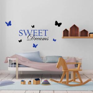 GLIX Sweet dreams - autocolant de perete Negru și albastru 120 x 60 cm