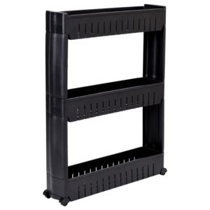 CARUCIOR ORGANIZATOR MOBIL 3 RAFTURI BAIE TOALETA MASINA DE SPALAT NEGRU