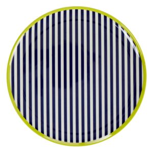 Farfurie în dungi Premier Housewares Mimo, ⌀ 25 cm, albastru închis - alb
