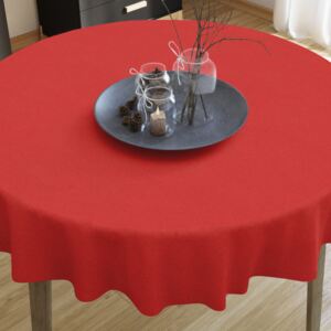 Goldea față de masă decorativă loneta - roșu - rotundă Ø 90 cm