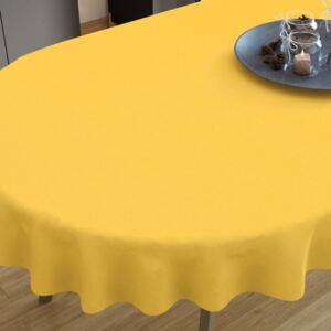 Goldea față de masă decorativă loneta - galben închis - ovale 40 x 90 cm