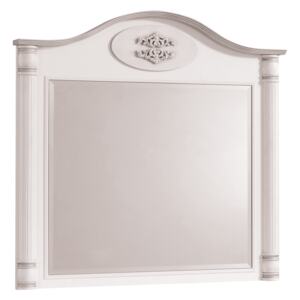 Oglinda decorativa cu rama din pal, pentru copii si tineret Romantic White, l90xA7xH88 cm