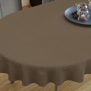 Goldea față de masă decorativă loneta - gri-maro - ovale 80 x 140 cm