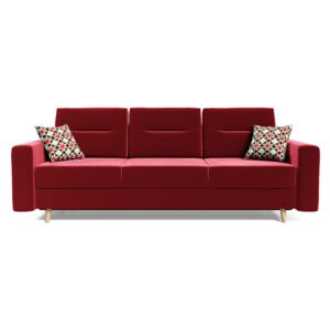 Canapea extensibilă Bergenia (roșu + perne cu motiv) . Promo -28%. 1007763. Livrare sigură până acasă