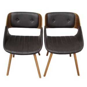 Set 2 scaune Design, imitație piele, maro închis