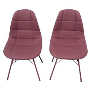 Set 2 bucăți scaun Relaxy, roz, imitație piele