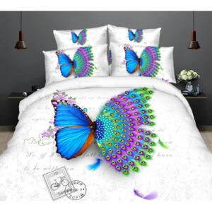 Lenjerie de pat dublu 3D - Fluture bleo