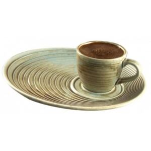 Bonna Ceasca cu farfurioara pentru cafea, din ceramica, 80cm, Coral