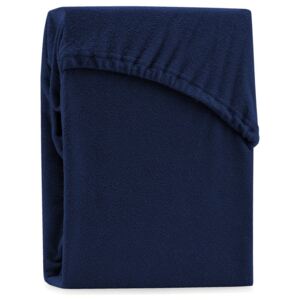 Cearșaf elastic pentru pat dublu AmeliaHome Ruby Navy Blue, 180-200 x 200 cm, albastru închis