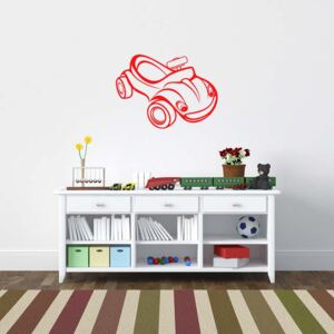 GLIX Little car - autocolant de perete Rosu 50 x 35 cm