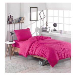 Lenjerie de pat cu cearșaf Rose, 160 x 220 cm, roz