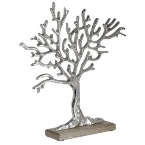 Decoratiune Tree Sherlene, aluminiu, argintie/maro, 35 x 7 x 32 cm