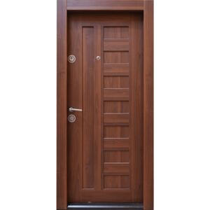 Usa metalica intrare Arta Door 410, MDF laminat, 880 x 2010 mm, deschidere dreapta, culoare nuc
