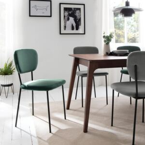 Set de 2 scaune Dira - catifea/metal - verde smarald