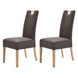 Set de 2 scaune Lika - piele sintetica / lemn