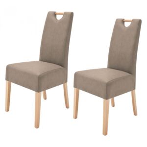 Set de 2 scaune Alessia II - piele sintetica - taupe