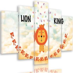 CARO Tablou pe pânză - Pentaposition Type A - Lion King 100x70 cm