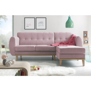 Canapea cu 3 locuri Bobochic Paris Paris Viking, roz deschis