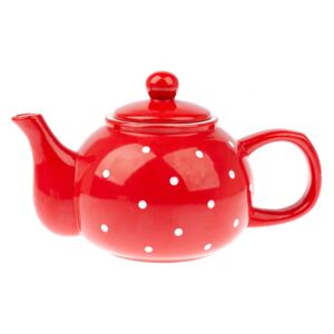 Ceainic din ceramică Dakls Dots, 1 l, roșu