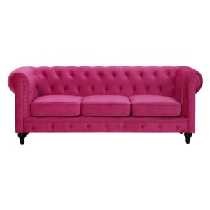 Canapea fixă catifea Chester pink Eveline 3 locuri