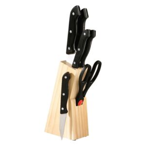 Set cuțite în suport de lemn Wooden, 6 piese