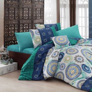 Lenjerie de pat cu cearșaf Turquoise, 200 x 220 cm