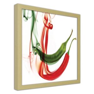 CARO Imagine în cadru - Abstract Chilli Peppers 20x20 cm Natural